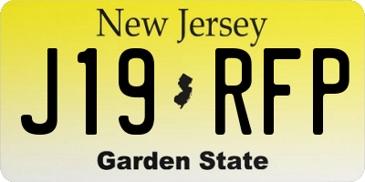 NJ license plate J19RFP