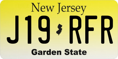NJ license plate J19RFR