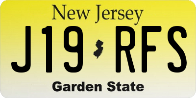 NJ license plate J19RFS