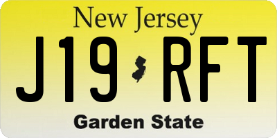 NJ license plate J19RFT