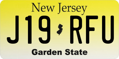 NJ license plate J19RFU