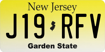 NJ license plate J19RFV