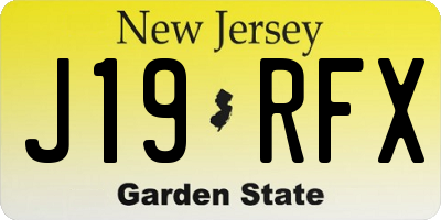 NJ license plate J19RFX