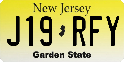 NJ license plate J19RFY