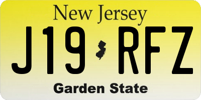NJ license plate J19RFZ