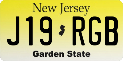 NJ license plate J19RGB