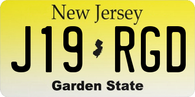 NJ license plate J19RGD