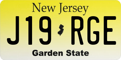 NJ license plate J19RGE