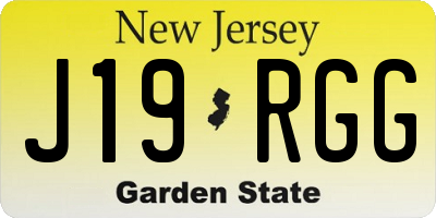 NJ license plate J19RGG