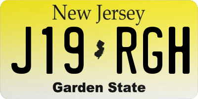 NJ license plate J19RGH