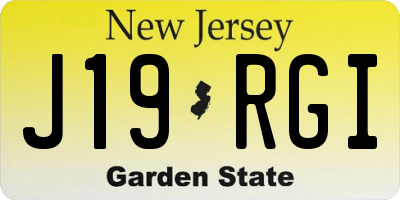 NJ license plate J19RGI