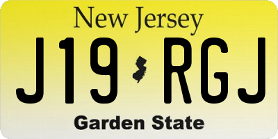 NJ license plate J19RGJ