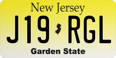 NJ license plate J19RGL