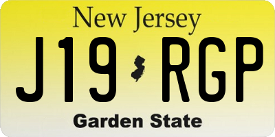 NJ license plate J19RGP