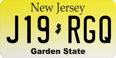 NJ license plate J19RGQ