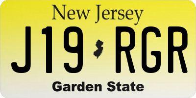 NJ license plate J19RGR