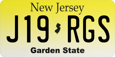 NJ license plate J19RGS