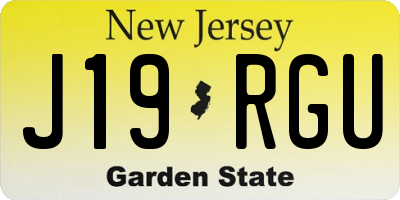 NJ license plate J19RGU