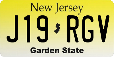 NJ license plate J19RGV