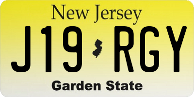 NJ license plate J19RGY