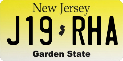 NJ license plate J19RHA