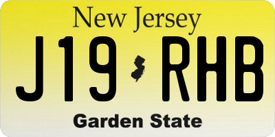 NJ license plate J19RHB