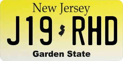 NJ license plate J19RHD
