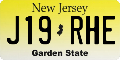 NJ license plate J19RHE
