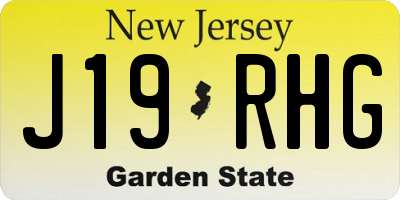 NJ license plate J19RHG