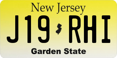 NJ license plate J19RHI