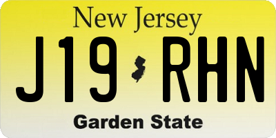 NJ license plate J19RHN