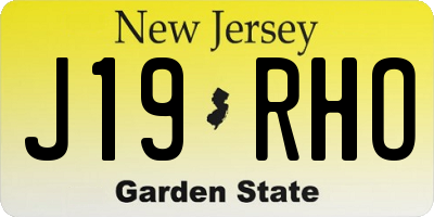 NJ license plate J19RHO