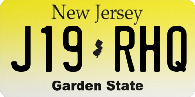 NJ license plate J19RHQ