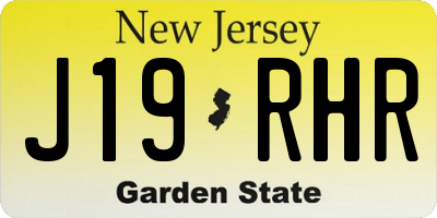 NJ license plate J19RHR