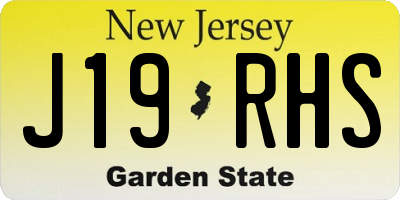 NJ license plate J19RHS