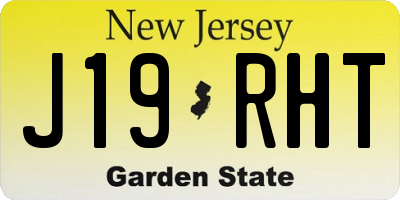 NJ license plate J19RHT