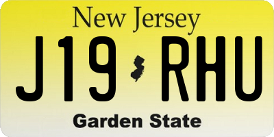 NJ license plate J19RHU