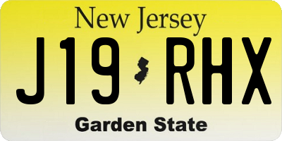 NJ license plate J19RHX