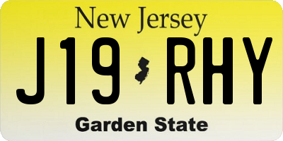NJ license plate J19RHY