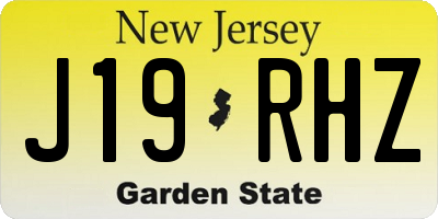 NJ license plate J19RHZ