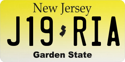 NJ license plate J19RIA