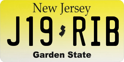 NJ license plate J19RIB