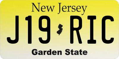 NJ license plate J19RIC