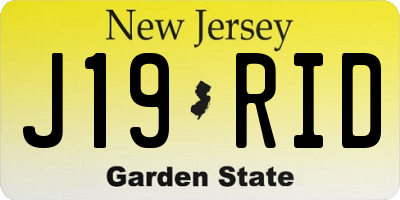 NJ license plate J19RID
