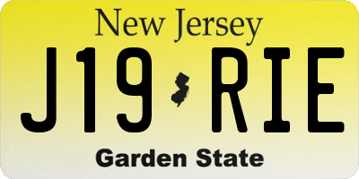 NJ license plate J19RIE