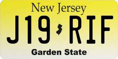 NJ license plate J19RIF