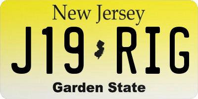 NJ license plate J19RIG
