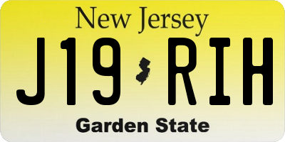 NJ license plate J19RIH