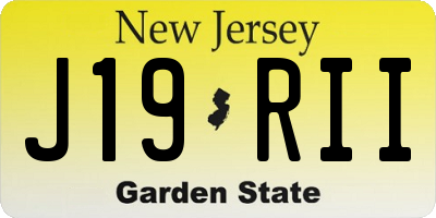 NJ license plate J19RII