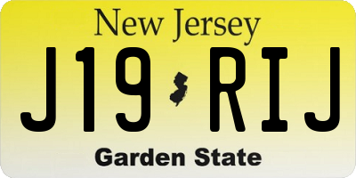 NJ license plate J19RIJ